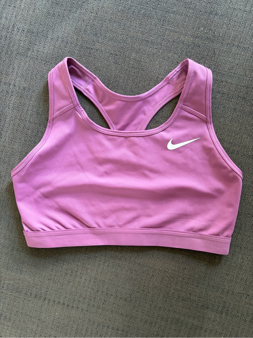 Nike Pink Racerback Sports Bra with White Swoosh
